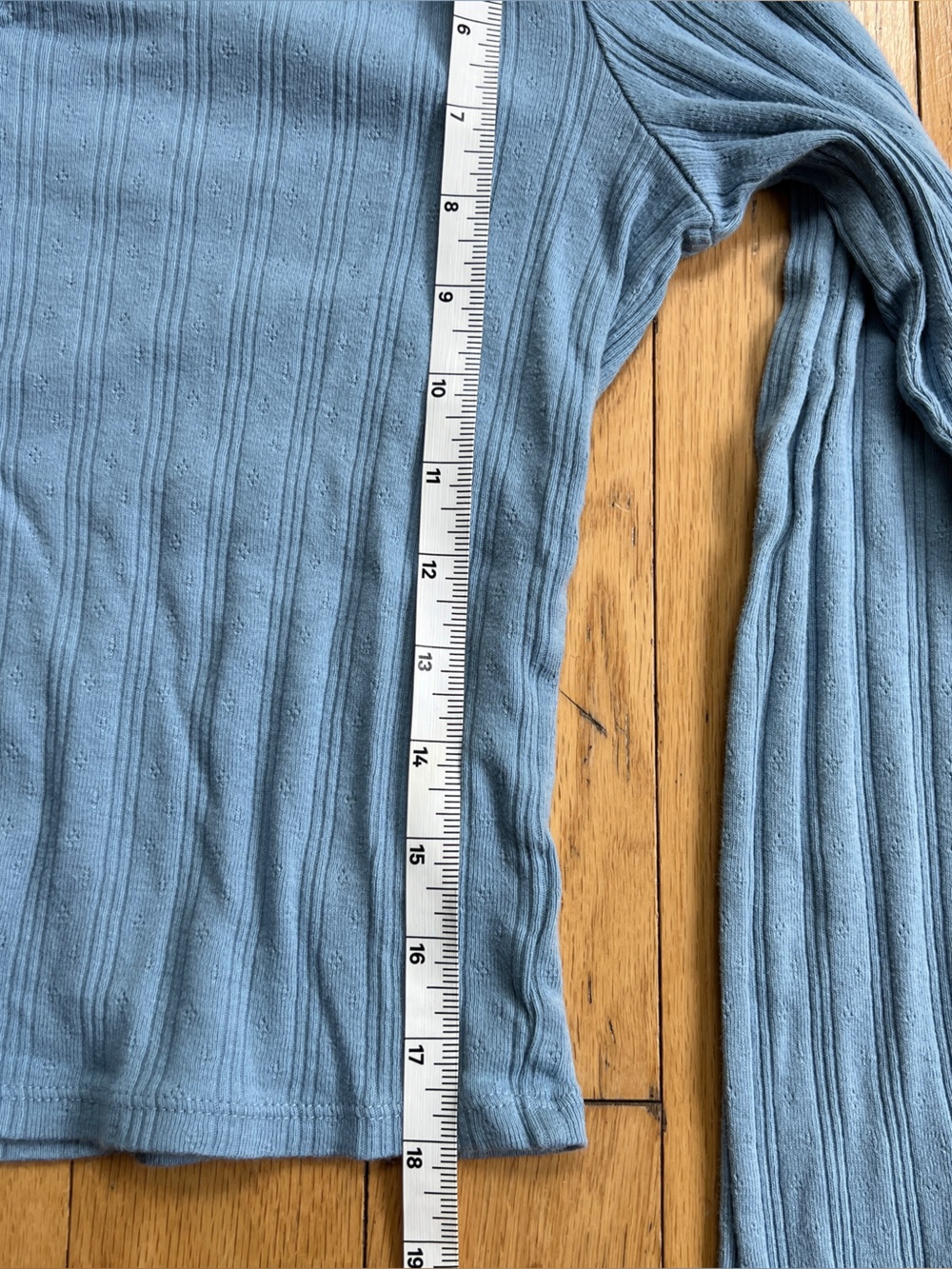 GAP Women's Sky Blue Cropped Ribbed Button-Front Scoop Neck Top - Picture 4 of 4